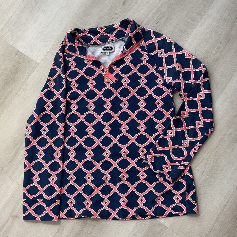 Mudpie Navy Blue Womens Size S Long Sleeve Pullover Top